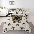thumbnail image 1 of Feelyou Bow Monogrammed W Twin Comforter Sets, Kawaii Princess Bowknot Bedding Set, 2pcs, 1 of 8