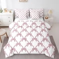 thumbnail image 1 of Feelyou Bow-tie Bedding Comforter Set 7pcs, Watecolor Butterfly Knot King Bedding Sets, 1 of 8
