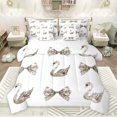 thumbnail image 1 of Feelyou Bow-tie Girl Twin Bedding Sets 7pcs, Romantic Swan Animal Bedding Comforter Set, 1 of 8