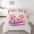 thumbnail image 1 of Feelyou Bowknot Axolotl Teen Queen Comforter Set, Fairy Princess Bedding Set, 3pcs, 1 of 8