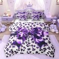 thumbnail image 1 of Feelyou Bowknot Bedding Comforter Set 7pcs, Leopard Print Wildlife Queen Bedding Sets, 1 of 8