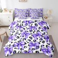 thumbnail image 1 of Feelyou Bowknot Bow Bedding Comforter Set 7pcs, Fashion Leopard Print Full Bedding Set, 1 of 8