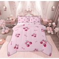 thumbnail image 1 of Feelyou Bowknot Cherry Child Bedding Comforter Set, Girly Pink Ribbon Bow Twin Comforter Sets, Kawaii Cute Cartoon Reversible Bedding Set, Ultra Soft Home Decor, 2pcs, 1 of 8