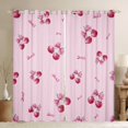 thumbnail image 1 of Feelyou Bowknot Cherry Child Black Out Curtains, Girly Pink Ribbon Bow Curtains Pack of 2 (42x63 Each), Kawaii Cute Cartoon Bedroom Curtains, Curtains and Drapes Home Decor, 1 of 6