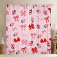 thumbnail image 1 of Feelyou Bowknot Cherry Child Black Out Curtains, Girly Pink Ribbon Bow Curtains Pack of 2 (42x63 Each), Kawaii Cute Cartoon Bedroom Curtains, Curtains and Drapes Home Decor, 1 of 6