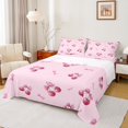 thumbnail image 1 of Feelyou Bowknot Cherry Child Queen Sheet Sets, Girly Pink Ribbon Bow Flat Sheet, Kawaii Cute Cartoon Queen Fitted Sheet, Ultra Soft Home Decor, 4pcs, 1 of 7