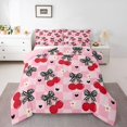 thumbnail image 1 of Feelyou Bowknot Cherry Kids Twin Comforter Sets, Pink Buffalo Plaid Bedding Set, 2 Pieces, 1 of 8