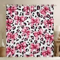 thumbnail image 1 of Feelyou Bowknot Curtains Pack of 2 (42x84 Each), Pink Leopard Print Curtains Blackout, 1 of 6