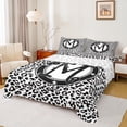 thumbnail image 1 of Feelyou Bowknot Letter M Bed Sheets for Child, Leopard Cheetah Print King Sheets, Modern Fashion Style Sheet Set, Microfiber Bedroom Decor, 4pcs, 1 of 7