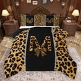 thumbnail image 1 of Feelyou Bowknot Monogrammed M Bedding Comforter Set for Girl, Leopard Cheetah Print Twin Comforter Sets, Modern Fashion Style Reversible Bedding Set, Ultra Soft Bedroom Decor, 2 Pieces, 1 of 9