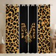 thumbnail image 1 of Feelyou Bowknot Monogrammed M Black Out Curtains for Girl, Leopard Cheetah Print Curtains Pack of 2 (42x63 Each), Modern Fashion Style Bedroom Curtains, Living Room Curtains Decor, 1 of 6
