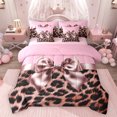 thumbnail image 1 of Feelyou Bowknot Ribbon Bedding Comforter Set 7pcs, Cheetah Print Animal Full Bedding Set, 1 of 8