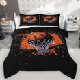 thumbnail image 1 of Feelyou Boys Cartoon Basketball Bedding Comforter Set, Black Orange Splatter Twin Comforter Sets, Eat Sleep Sports Reversible Bedding Set, Breathable Home Decor, 2 Pieces, 1 of 9
