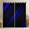 thumbnail image 1 of Feelyou Boys Chic Geometric Black Out Curtains, Modern Fashion Abstract Curtains Pack of 2 (42x63 Each), Blue Square Striped Bedroom Curtains, Blackout Curtains Home Decor, 1 of 6