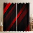 thumbnail image 1 of Feelyou Boys Chic Geometric Black Out Curtains, Modern Fashion Abstract Curtains Pack of 2 (42x63 Each), Red Square Striped Bedroom Curtains, Blackout Curtains Bedroom Decor, 1 of 6