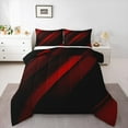 thumbnail image 1 of Feelyou Boys Chic Geometric Full Size Comforter Sets, Modern Fashion Abstract Bedding Comforter Set, Red Square Striped Reversible Bedding Sets, Microfiber Bedroom Decor, 3pcs, 1 of 8