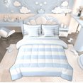 thumbnail image 1 of Feelyou Boys Geometric Bedding Comforter Set 7 Pieces, Cartoon Stripes Ombre Full Bedding Set, Dreamy Princess Style Reversible Fitted Sheet Flat Sheet, Luxury Bedroom Decor, 1 of 7