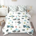thumbnail image 1 of Feelyou 7pcs Police Motorcycle King Bedding Set, Boys Car Airplane Theme, 1 of 7