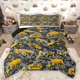 thumbnail image 1 of Feelyou Boys Vehicle Truck Full Size Comforter Sets, Grey Camouflage Abstract Bedding Comforter Set, Cartoon Car Theme Reversible Bedding Sets, Breathable Home Decor, 3 Pieces, 1 of 8