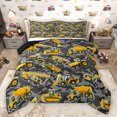 thumbnail image 1 of Feelyou Boys Vehicle Truck Queen Comforter Set, Grey Camouflage Abstract Bedding Sets, Cartoon Car Theme Reversible Bedding Comforter Set, Breathable Home Decor, 3 Pieces, 1 of 8