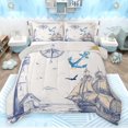 thumbnail image 1 of Feelyou Boys Vintage Sailboat Bedding Comforter Set, Nautical Lighthouse Twin Comforter Sets, Cartoon Anchor Rudder Reversible Bedding Set, Breathable Home Decor, 2pcs, 1 of 8