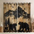 thumbnail image 1 of Feelyou Brown Bear Wildlife Black Out Curtains for Adult, Wooden Ladge Cabin Curtains Pack of 2 (42x63 Each), Jungle Mountain Bedroom Curtains, Window Curtains Home Decor, 1 of 6