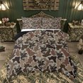 thumbnail image 1 of Feelyou Brown Camo Wildlife Full Size Comforter Sets for Men Boys, Rustic Woodland Animal Bedding Sets, Olive Drab, Black Reversible, 3pcs, 1 of 6
