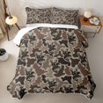 thumbnail image 1 of Feelyou Brown Camo Wildlife Twin Quilt Set for Men Boys, Rustic Woodland Animal Twin Coverlet Set, Olive Drab, 2pcs, 1 of 7