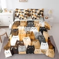thumbnail image 1 of Feelyou Brown Cat Twin Bedding Sets 7pcs, Cute Animal Bedding Comforter Set, 1 of 7