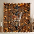 thumbnail image 1 of Feelyou Brown Deer Elk Curtains Pack of 2 (52x84 Each), Rustic Branches Window Curtains, 1 of 6