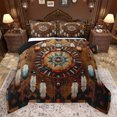 thumbnail image 1 of Feelyou Brown Dreamcatcher Bedding Comforter Set, Hippie Tribal Triangle Twin Comforter Sets, Southwestern Style Reversible Bedding Set, Lightweight Room Decor, 2pcs, 1 of 8