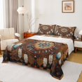 thumbnail image 1 of Feelyou Brown Dreamcatcher Full Size Sheets, Hippie Tribal Triangle Bed Sheets, Southwestern Style Sheet Sets, Lightweight Room Decor, 4pcs, 1 of 7