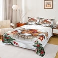 thumbnail image 1 of Feelyou Brown Gingerbread Man Bed Sheets for Child, Cartoon Xmas Tree King Sheets, Winter Flower Plant Sheet Set, Luxury Bedroom Decor, 4 Pieces, 1 of 7
