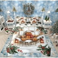 thumbnail image 1 of Feelyou Brown Gingerbread Man Twin Bedding Sets 7-Piece for Child, Cartoon Xmas Tree Bedding Comforter Set, Winter Flower Plant Reversible Sheet Sets, Luxury Bedroom Decor, 1 of 7