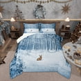 thumbnail image 1 of Feelyou Brown Rabbit Bunnies King Size Comforter Sets, Snowflake Snow Bedding Comforter Set, Merry Christmas Reversible Bedding Set, Super Cozy Room Decor,3-Piece, 1 of 8