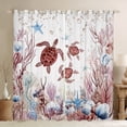 thumbnail image 1 of Feelyou Brown Sea Turtle Curtains Pack of 2 (42x84 Each) for Kids, Underwater World Curtains Blackout, Cartoon Sealife Theme Bedroom Curtains, Living Room Curtains Decor, 1 of 6