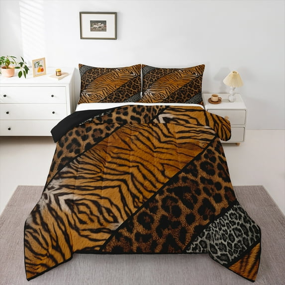 feelyou-brown-zebra-print-queen-comforter-set-for-teen-leopard-cheetah