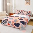 thumbnail image 1 of Feelyou Buffalo Love Heart Full Size Sheets, Dreamy Cartoon Bed Sheets, Modern Fashion Stripes Sheet Sets, Microfiber Bedroom Decor, 4pcs, 1 of 7