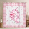 thumbnail image 1 of Feelyou Buffalo Pink Bowknot Black Out Curtains for Kids, Initial Q Letter Curtains Pack of 2 (42x63 Each), Kawaii Princess Style Bedroom Curtains, Blackout Curtains Room Decor, 1 of 6
