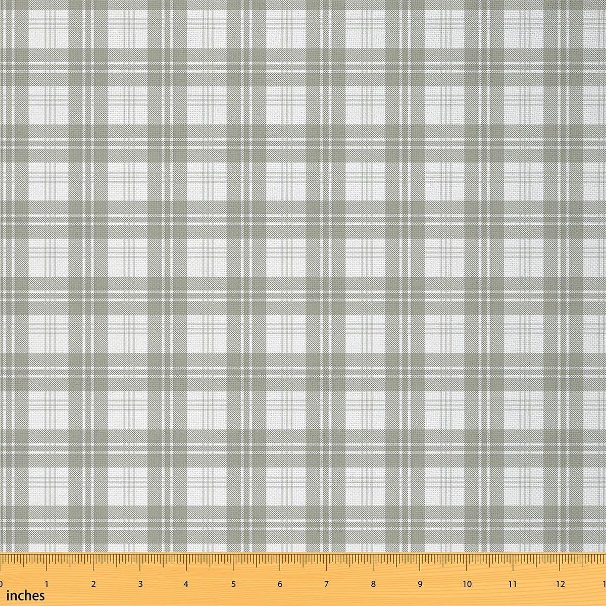 Feelyou Buffalo Plaid Kids Fabric by the Yard 1 Yard, Grey Checkered Artwork Room Decor Fabric by the Yard, Chic Geometric Abstract Fabric for Sewing, Luxury Bedroom Decor
