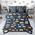 thumbnail image 1 of Feelyou Bus Truck Vehicle Twin Bedding Sets 7pcs, Cartoon Stars Navy Bedding Comforter Set, 1 of 8