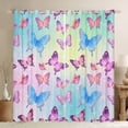 thumbnail image 1 of Feelyou Butterfly Black Out Curtains, Rainbow Galaxy Curtains Pack of 2 (42x63 Each), 1 of 6