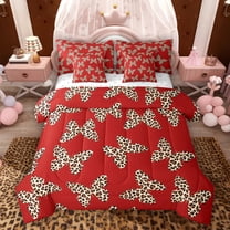 Feelyou Butterfly Twin Bedding Sets 7-Piece, Leopard Cheetah Print Bedding Comforter Set