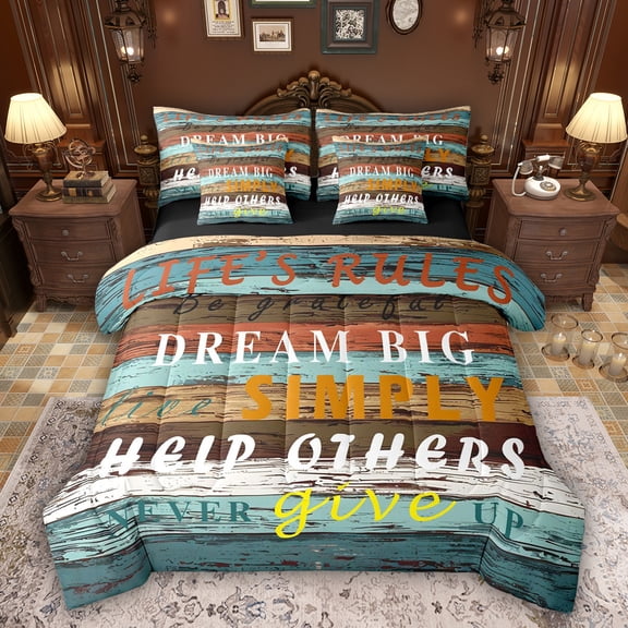 Feelyou Cabin Child Bedding Comforter Set 7pcs, Adventure Camping King Bedding Sets