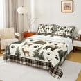 thumbnail image 1 of Feelyou Cabin Deer Moose Twin Sheet Sets for Teens, Junglw Bear Wildlife Twin Fitted Sheet, Rustic Tree Botanical Flat Sheet, Breathable Home Decor, 3 Pieces, 1 of 7