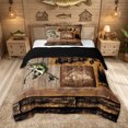 thumbnail image 1 of Feelyou Cabin Outdoor Fishing Twin Comforter Sets for Men Boys, Mountain Lake Animal Bedding Set, Brown, Black Reversible, 2pcs, 1 of 6