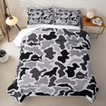 thumbnail image 1 of Feelyou Camo Animal Silhouette Bed Spread Queen for Boys Girls, Shark Dolphin Ocean Wildlife Queen Coverlet Set, Black Grey, 3pcs, 1 of 7