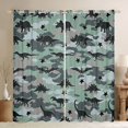 thumbnail image 1 of Feelyou Camo Green Star Dinosaur Silhouette Blackout Curtains Set of 2 (52x84 Each) for Boys Girls, Prehistoric Wildlife Window Curtains, Green, 1 of 6