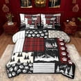 thumbnail image 1 of Feelyou Camping Explorer Twin Bedding Sets 7pcs, Red Patchwork Bedding Comforter Set, 1 of 8