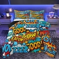 thumbnail image 1 of Feelyou Cartoon Art Bedding Comforter Set for Teens, Vintage Hip Hop Graffiti Twin Comforter Sets, Game Boy Reversible Bedding Set, Ultra Soft Bedroom Decor, 2 Pieces, 1 of 9